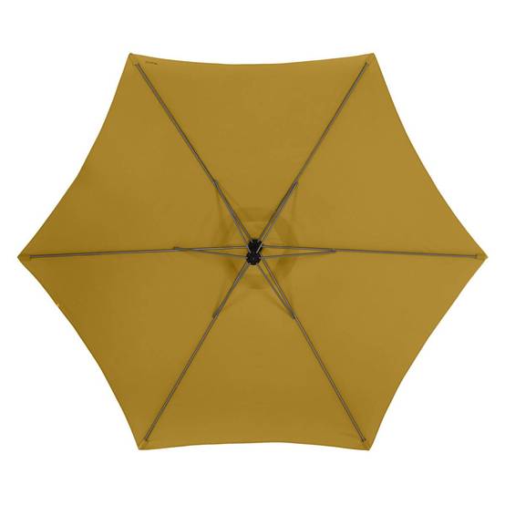 Hesperide - Parasol déporté rond "Manoa" jaune moutarde & graphite 3m en aluminium traité époxy Hespéride - Image 3