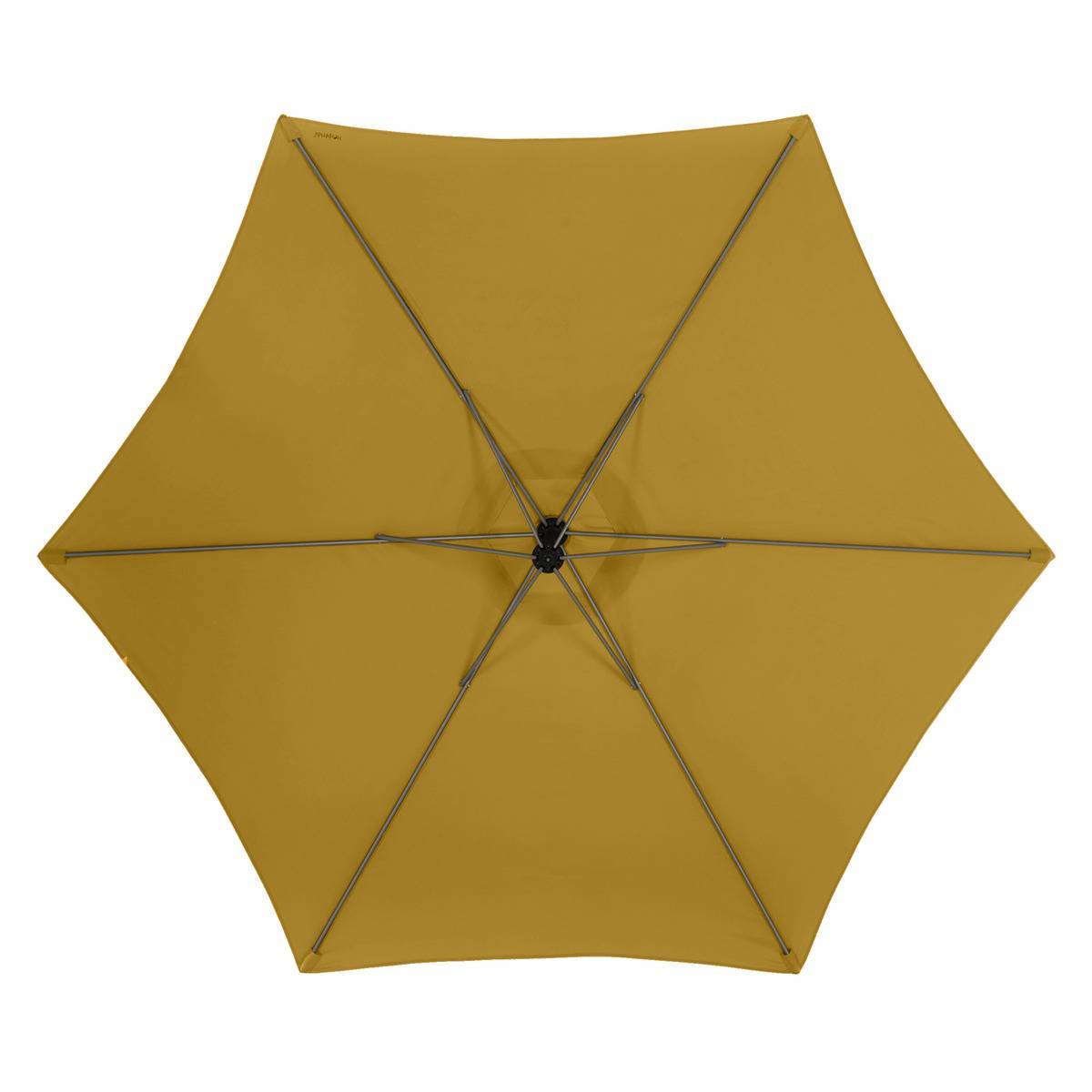 Hesperide - Parasol déporté rond "Manoa" jaune moutarde & graphite 3m en aluminium traité époxy Hespéride - Image 3