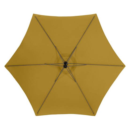 Hesperide - Parasol déporté rond "Manoa" jaune moutarde & graphite 3m en aluminium traité époxy Hespéride - Image 5