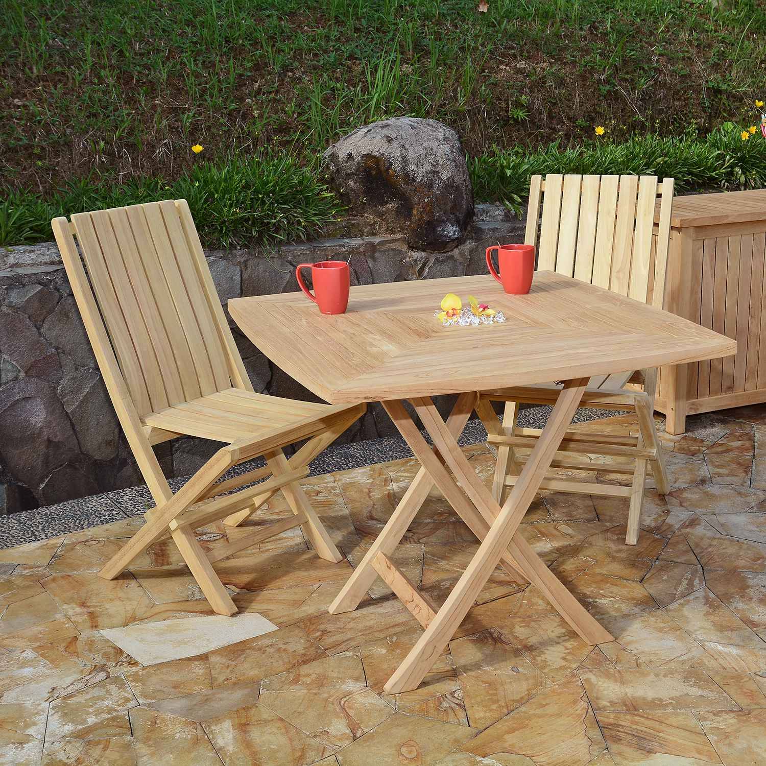 Salon de jardin en teck massif Oman, 2 places - TECK'Attitude - Image 2