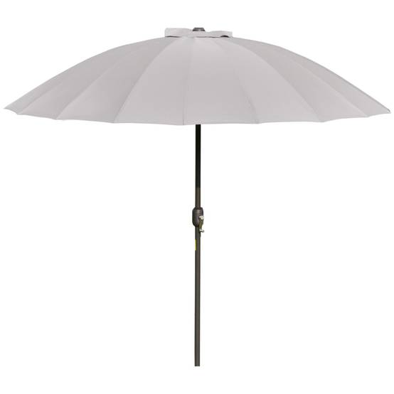 Parasol droit parasol de jardin inclinable rond 18 baleines manivelle - 250x250x240cm Métal Gris fr175 - Image 2