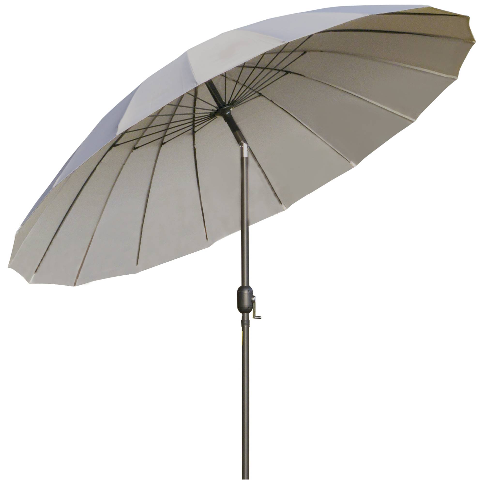 Parasol droit parasol de jardin inclinable rond 18 baleines manivelle - 250x250x240cm Métal Gris fr175