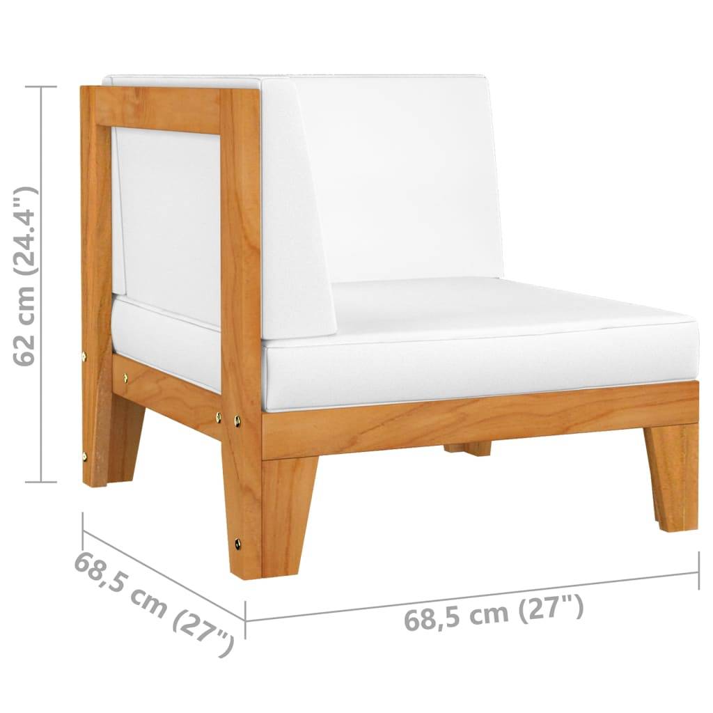 Helloshop26 - Salon de jardin meuble d'extérieur ensemble de mobilier 6 pièces avec coussins bois d'acacia solide - Imagen 6