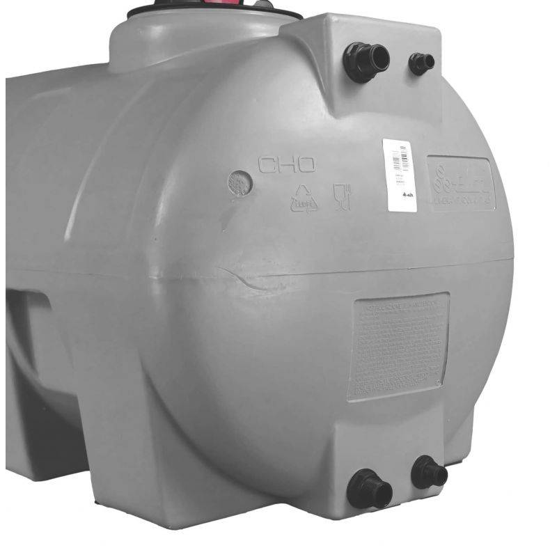 Cuve récupération eau de pluie 500L - Réservoir aérien horizontal Gris - Polyéthylène - ELBI CHO - Image 4
