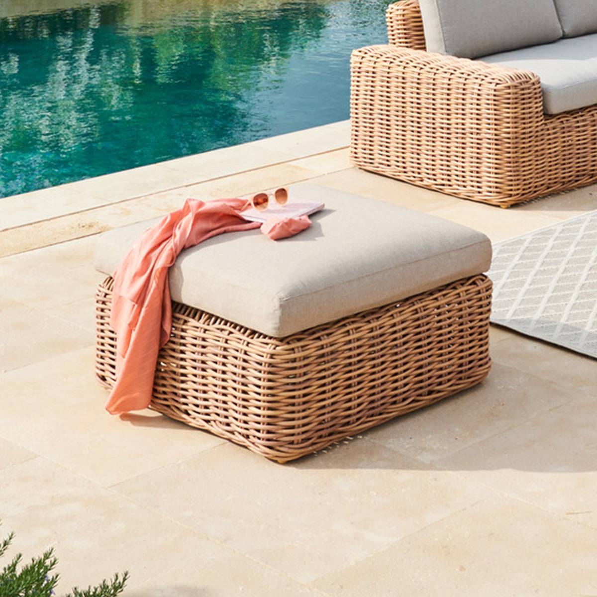 Hesperide - Pouf de jardin "Savinia tahini" en aluminium traité époxy Hespéride - Imagen 6