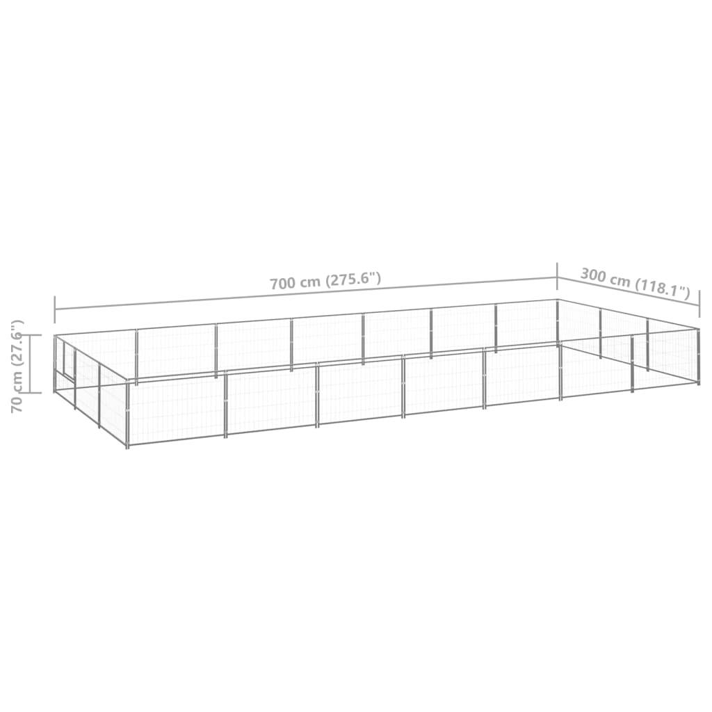 Vidaxl - Chenil Argenté 21 m² Acier vidaXL 3082139 - Imagen 3