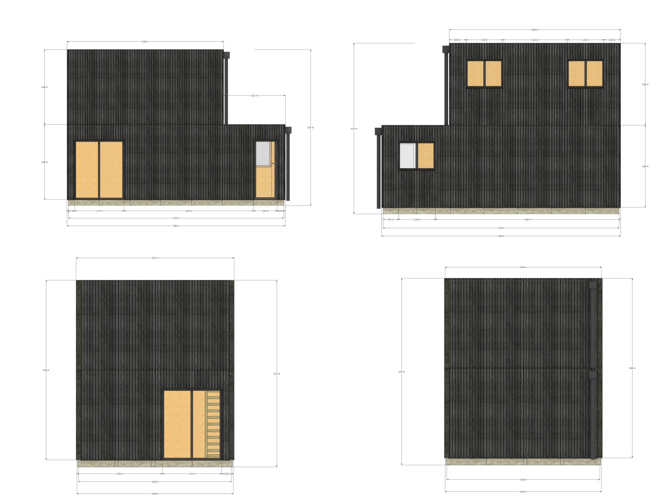Studio de jardin RE2020 en bois 7,7 x 4,6 x 2,7 m / isolation RE2020 avec mezzanine et terrasse - Image 4