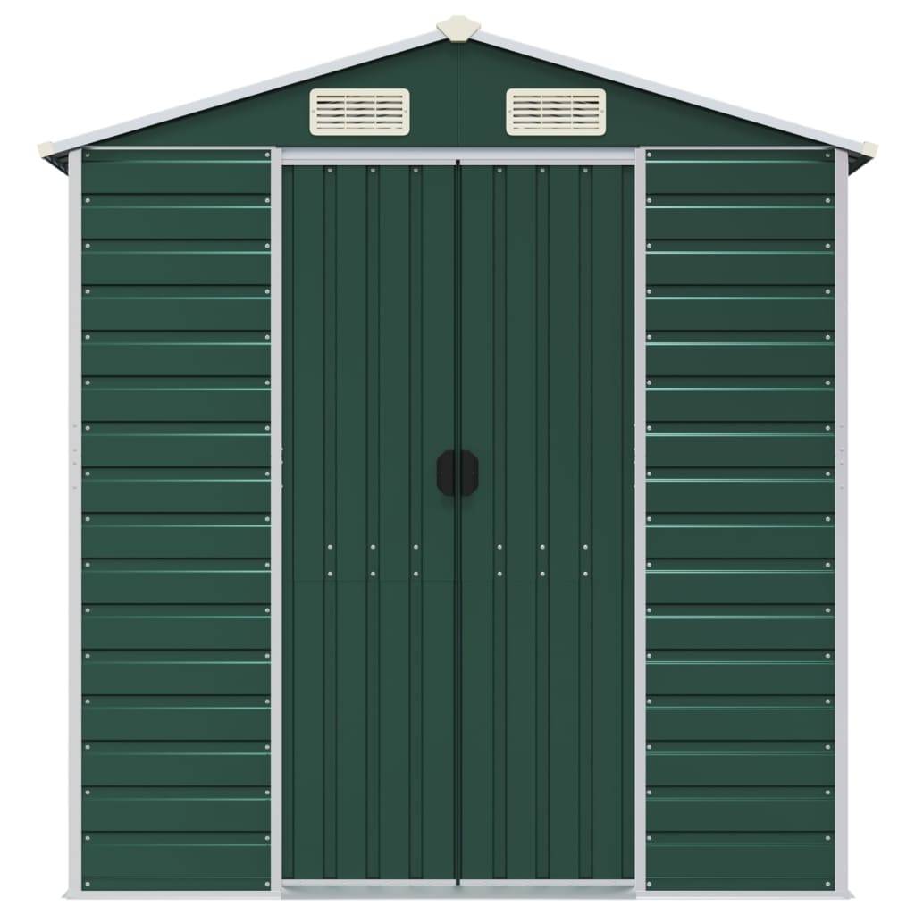 Vidaxl - Abri de jardin vert 191x385x198 cm acier galvanisé vidaXL 3188234 - Image 5