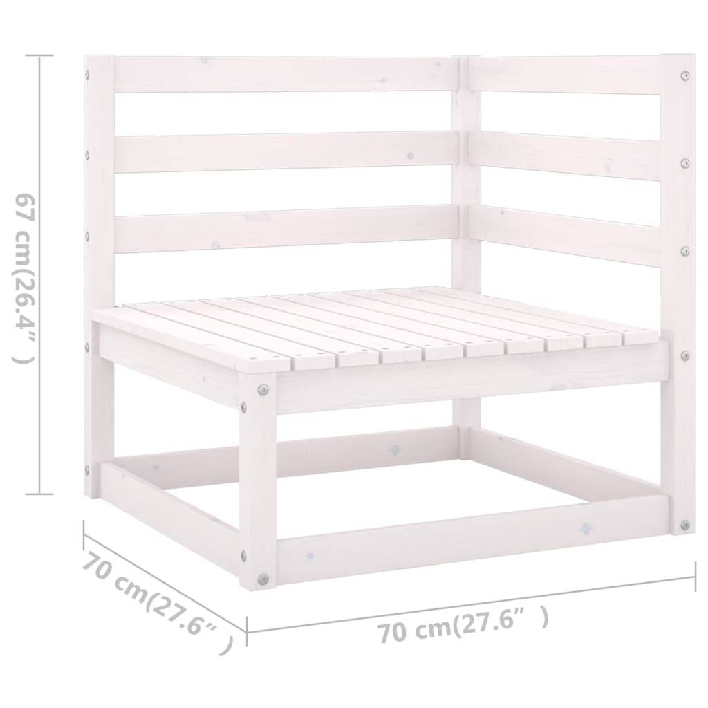 Helloshop26 - Salon de jardin meuble d'extérieur ensemble de mobilier 7 pièces avec coussins blanc bois de pin massif - Imagen 7
