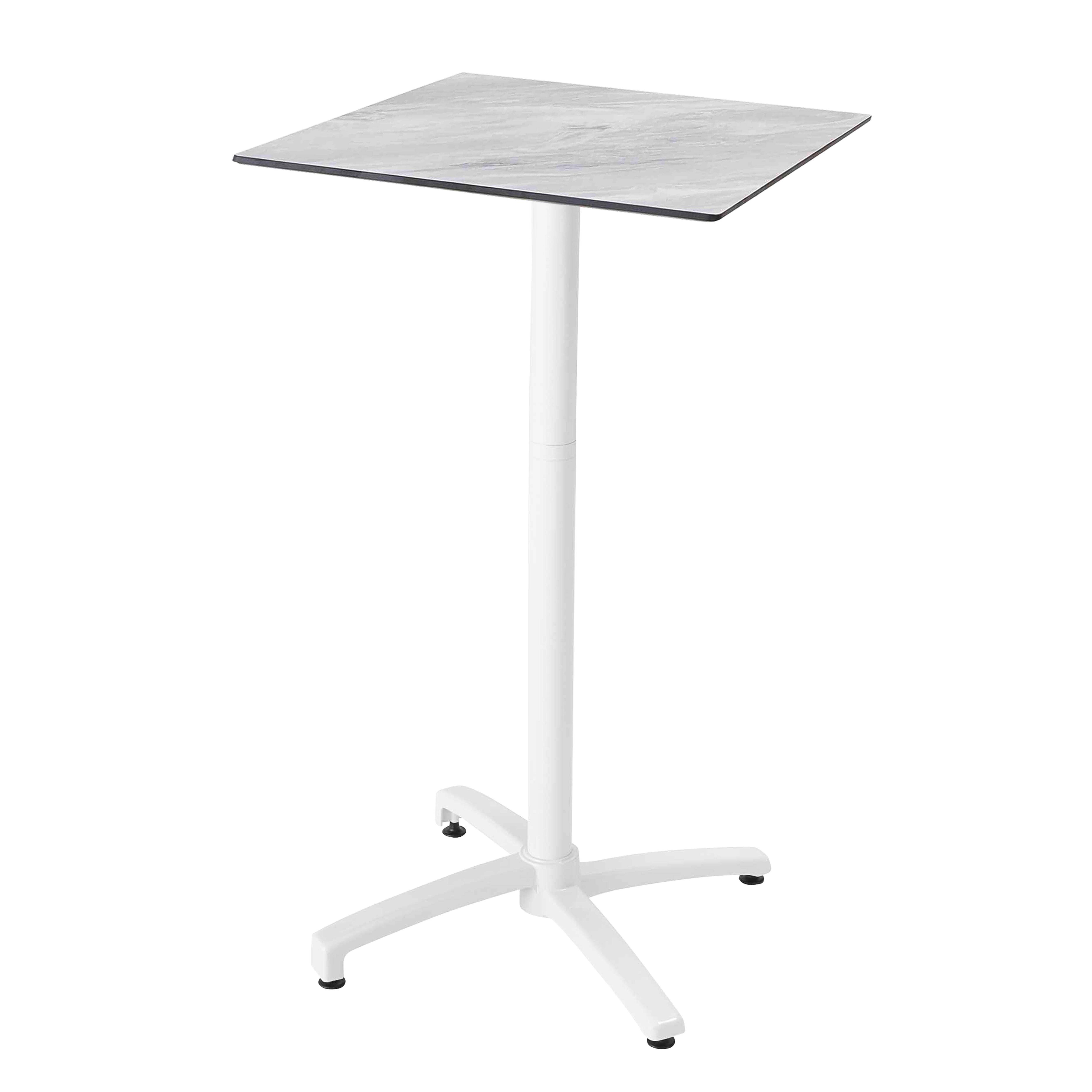 Oviala - Ensemble table haute stratifié marbre et 2 chaises hautes gris - Oviala - Imagen 2