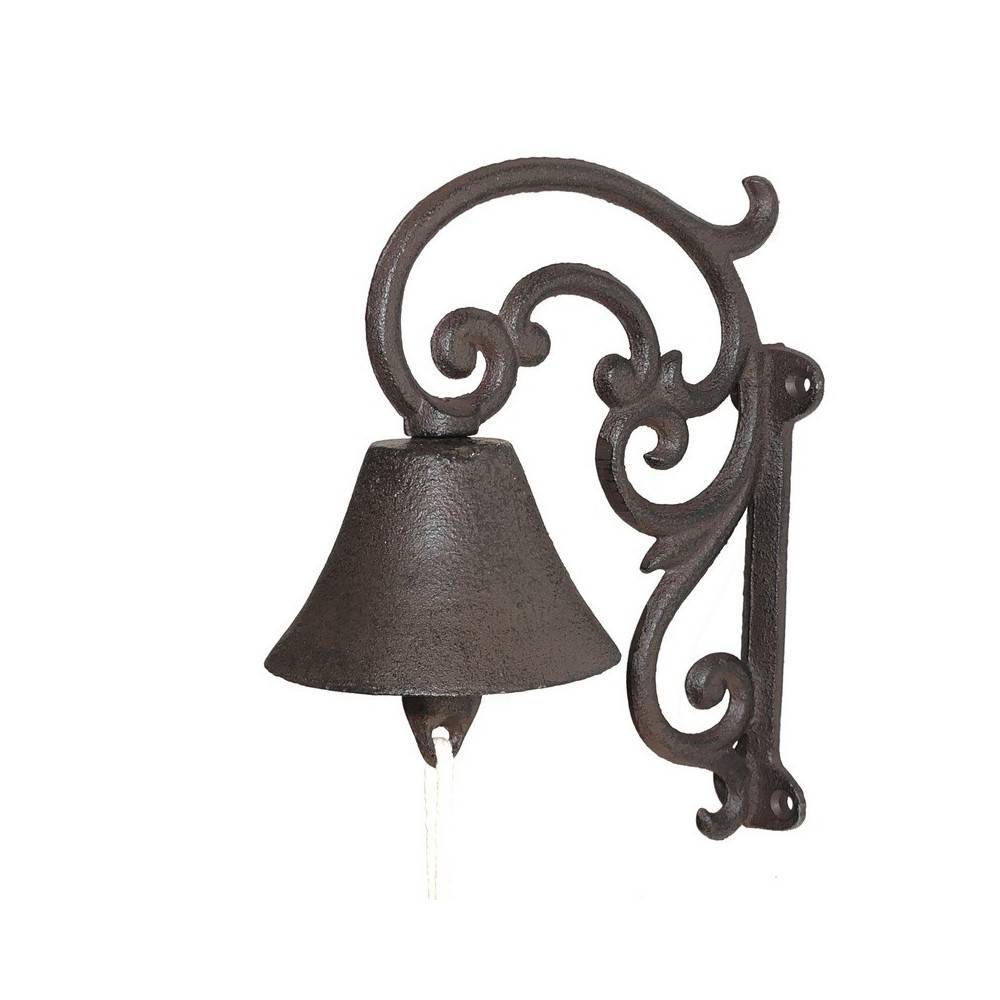 Chemin De Campagne - Cloche de jardin de porte ancienne fonte marron 17x21cm Chemin de campagne - Imagen 1