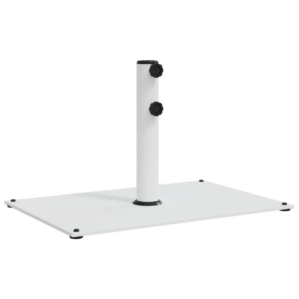 Helloshop26 - Base de parasol rectangulaire stabilisante avec 3 adaptateurs 60,5 x 41 x 38 cm en acier blanc - Image 1