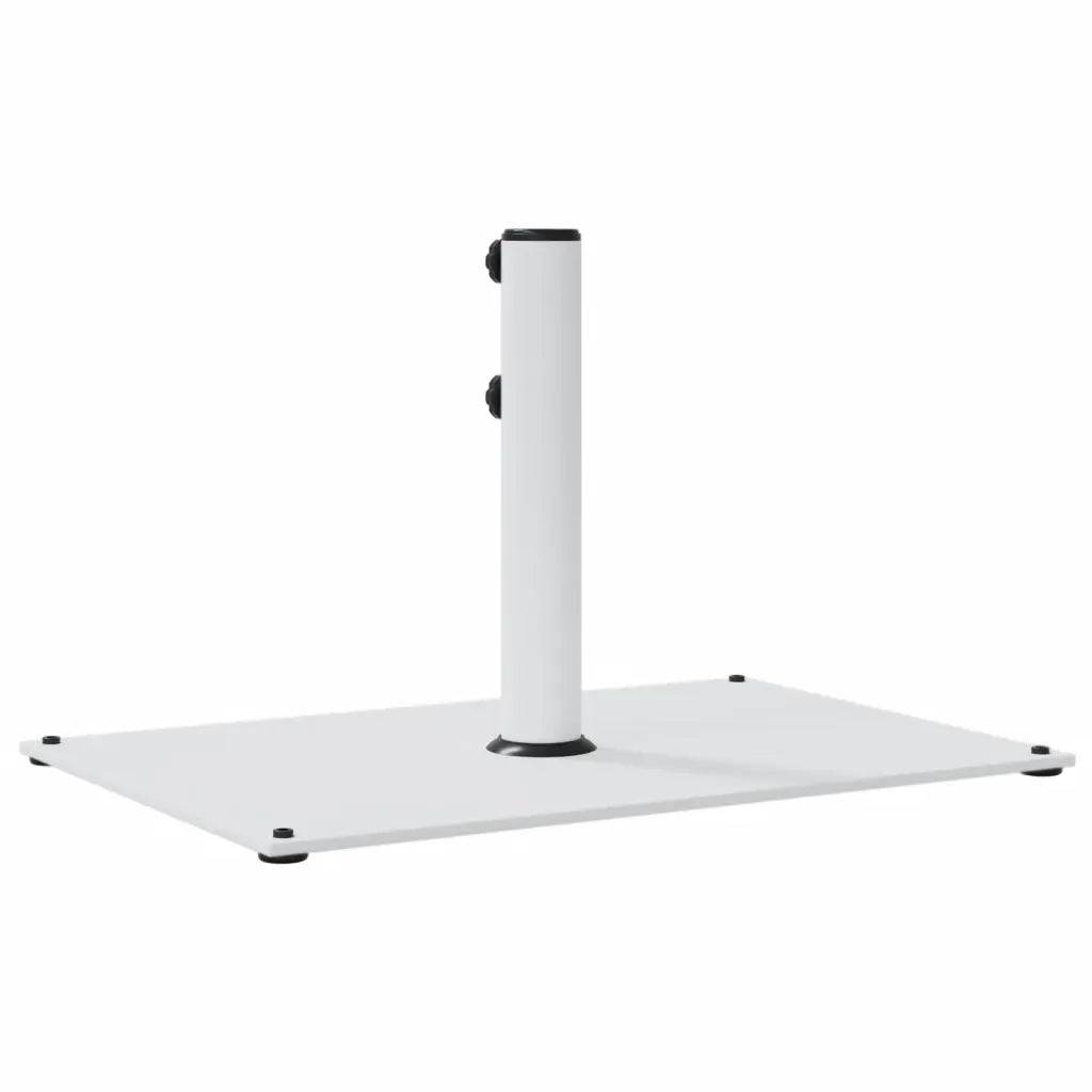 Helloshop26 - Base de parasol rectangulaire stabilisante avec 3 adaptateurs 60,5 x 41 x 38 cm en acier blanc - Image 4