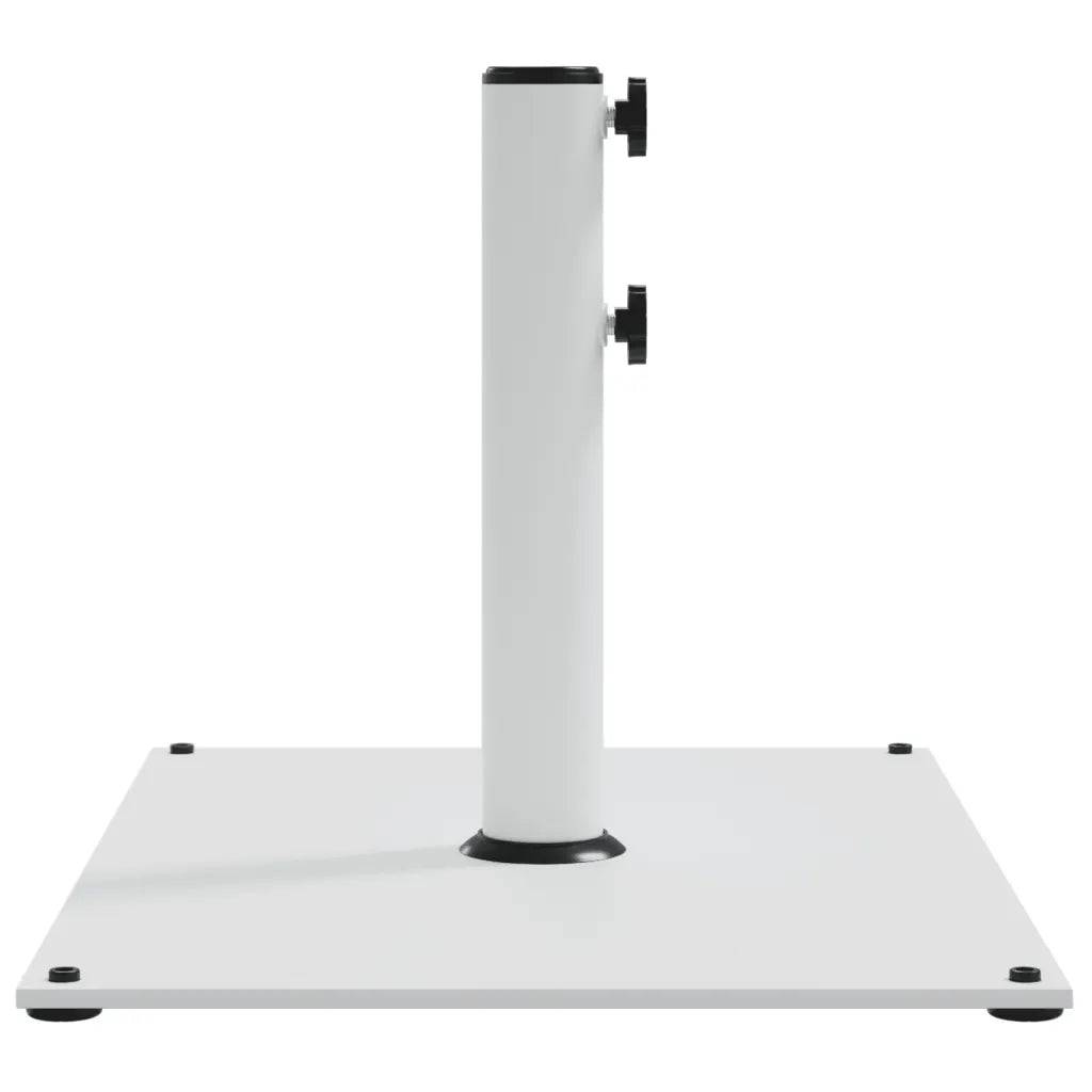 Helloshop26 - Base de parasol rectangulaire stabilisante avec 3 adaptateurs 60,5 x 41 x 38 cm en acier blanc - Image 3