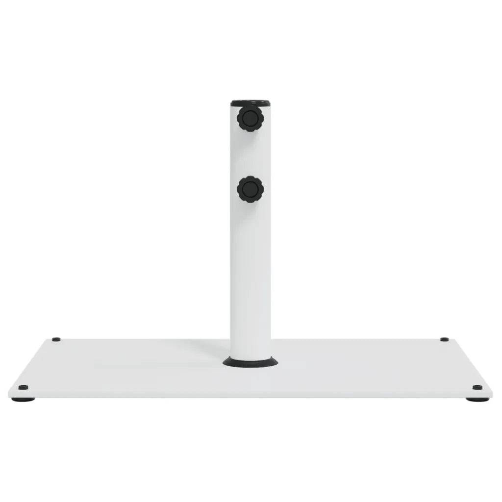 Helloshop26 - Base de parasol rectangulaire stabilisante avec 3 adaptateurs 60,5 x 41 x 38 cm en acier blanc - Image 2