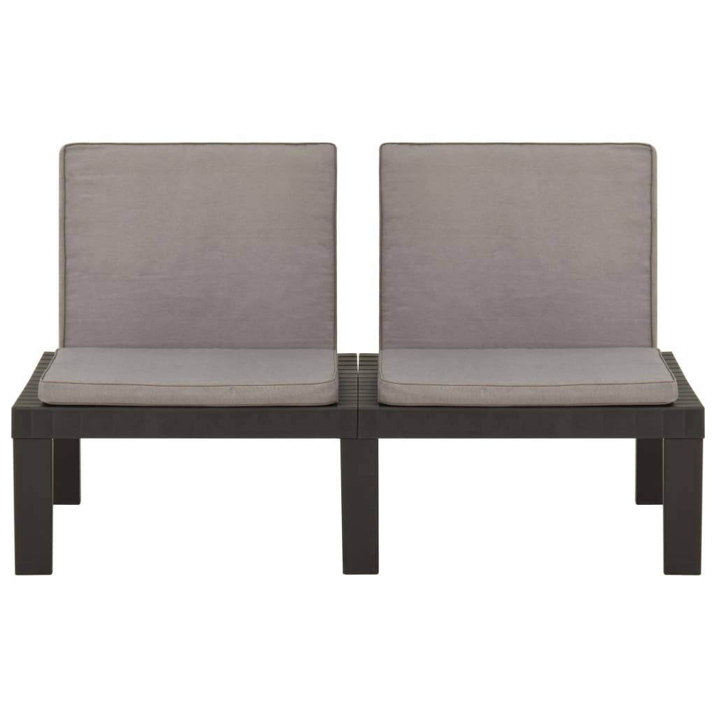 ComfortXL - Petit Salon de Jardin 2 pcs Plastique Canapé Table Basse Coussins Gris – ComfortXL Outdoor Living - Image 9