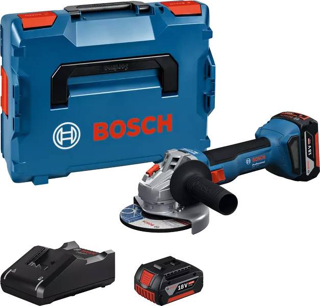 Bosch - Meuleuses angulaires 125 mm - GWS 18V-8 - BOSCH - avec 2 Batteries 18V 4.0Ah - chargeur - L-Boxx - 06019N9002 - Image 1
