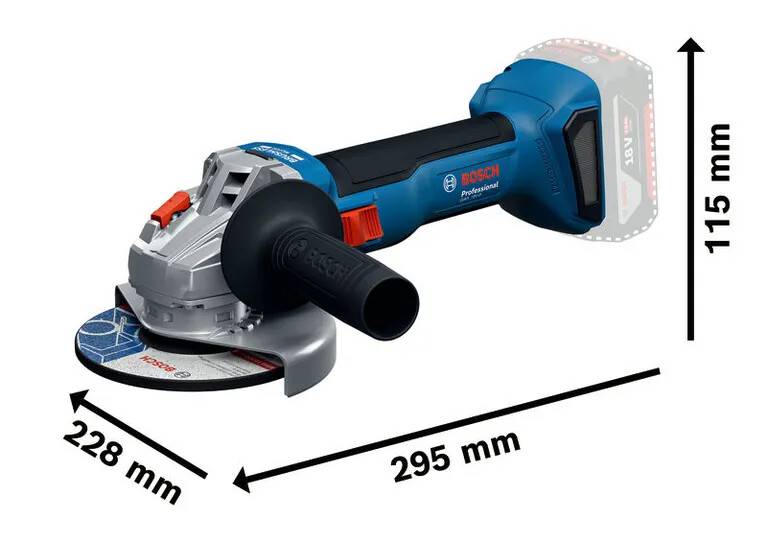 Bosch - Meuleuses angulaires 125 mm - GWS 18V-8 - BOSCH - avec 2 Batteries 18V 4.0Ah - chargeur - L-Boxx - 06019N9002 - Image 2