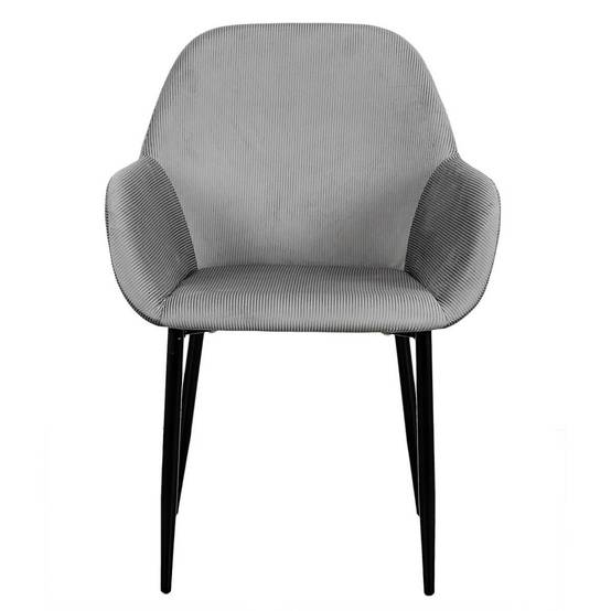 ALTOBUY - Lot de 6 Fauteuils Velours Côtelé Gris - ALESSIA - Image 4