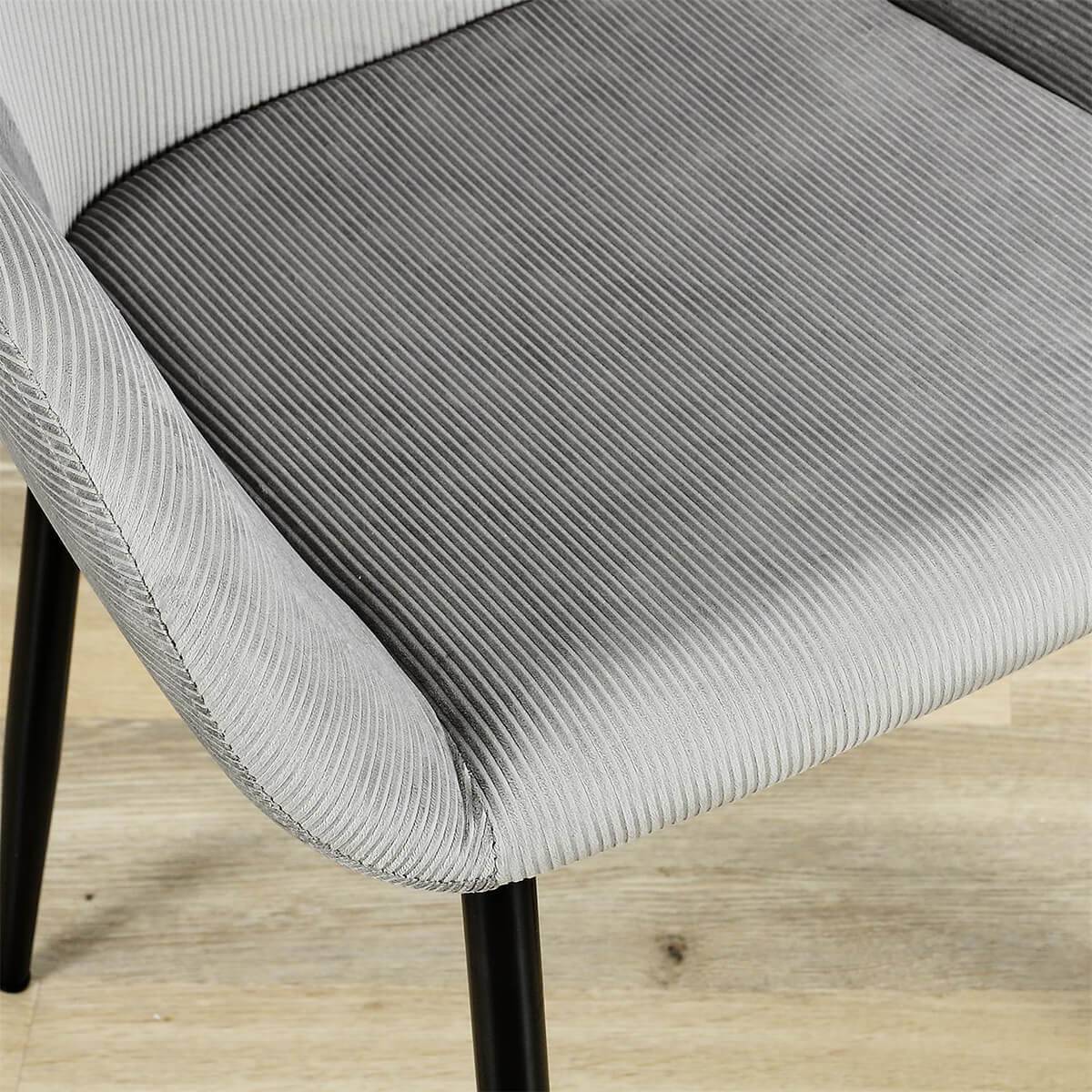 ALTOBUY - Lot de 6 Fauteuils Velours Côtelé Gris - ALESSIA - Image 7
