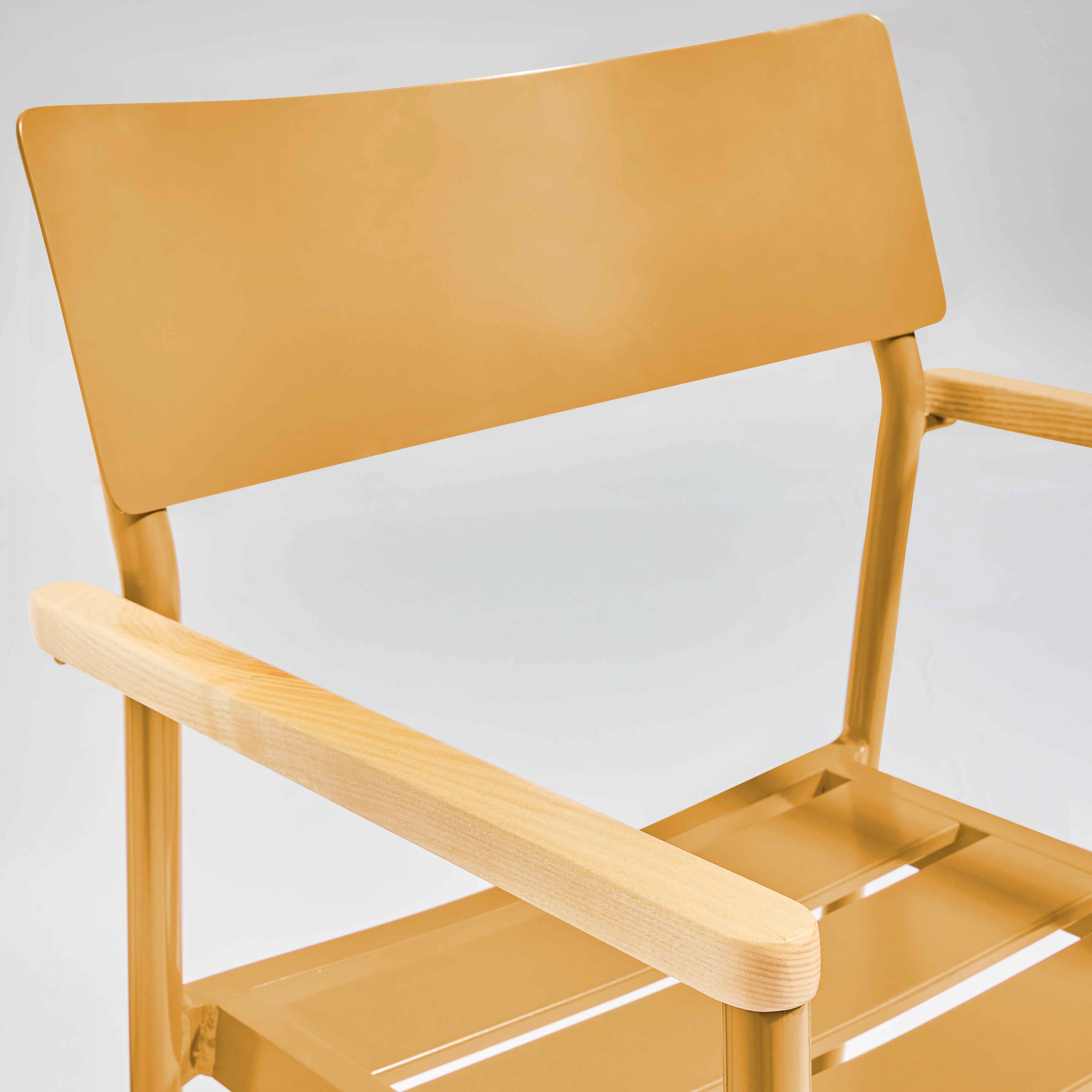 Oviala - Fauteuil de jardin en aluminium et bois jaune moutarde
 Leeds - Oviala - Imagen 5