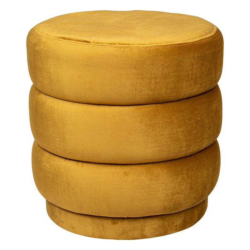 Pouf en velours ocre Sinan Atmosphera - Imagen 1