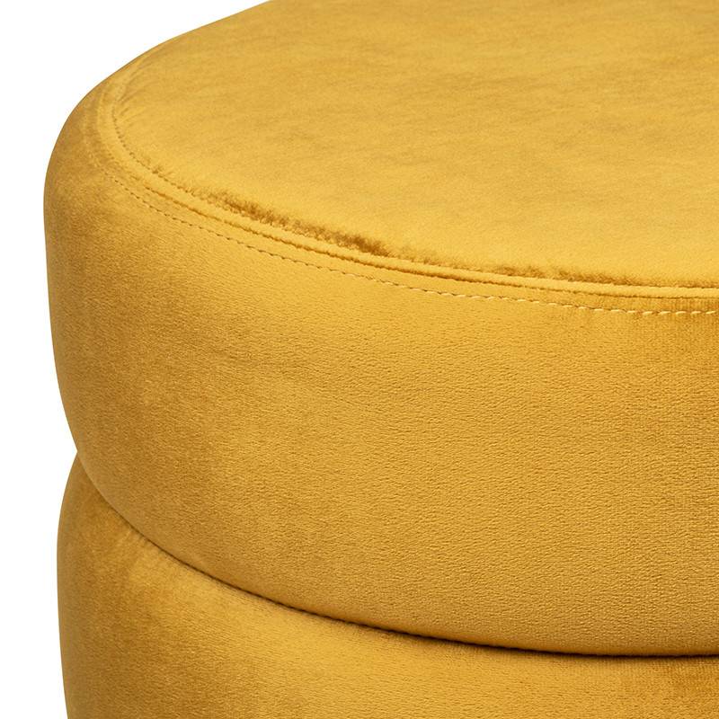 Pouf en velours ocre Sinan Atmosphera - Imagen 2