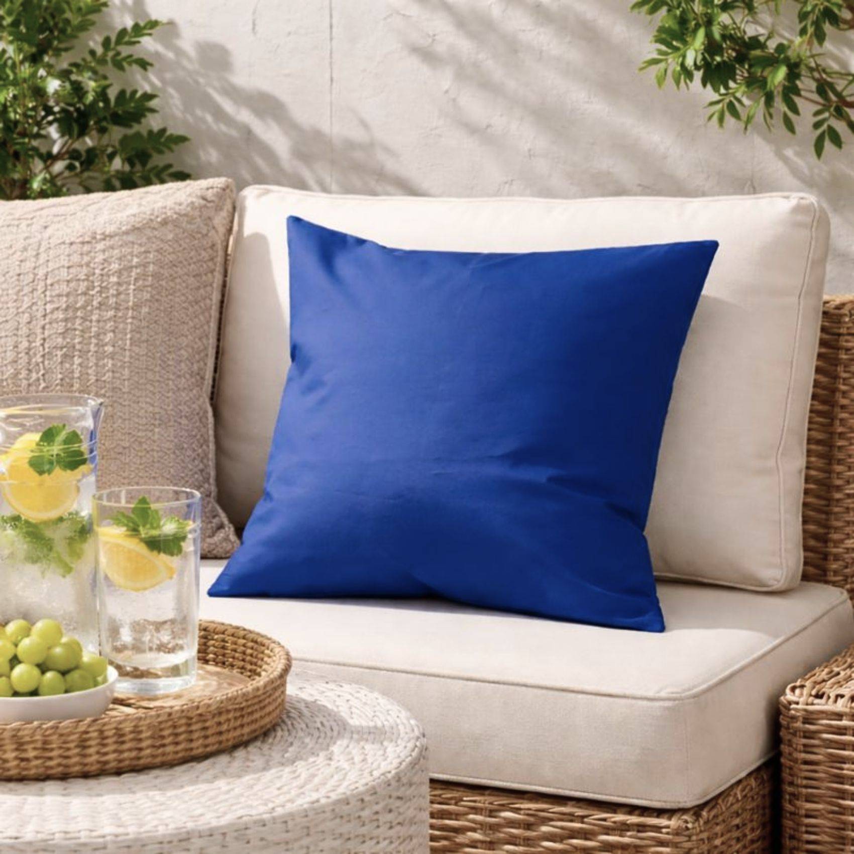Home Maison - Coussin extérieur imperméable et déhoussable MINORQUE - HOME MAISON - Polyester - Bleu - Imagen 4