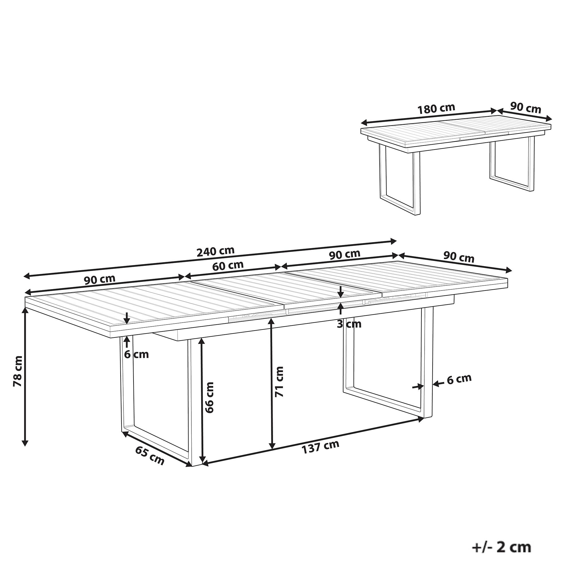 Beliani - Table de repas, 8 Personnes Aluminium Blanc VALCANETTO - 90x240x84- Beliani - Image 3
