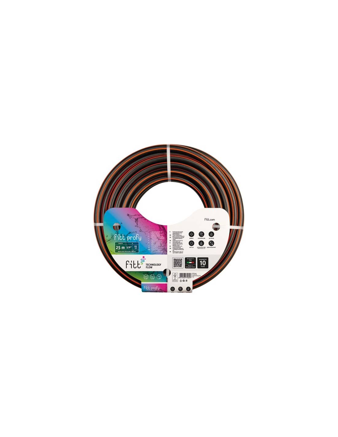Fitt - Tuyau Fitt Profy Noir 15mm Tuyau D'arrosage Professionnel Anti-torsion - Fitt France