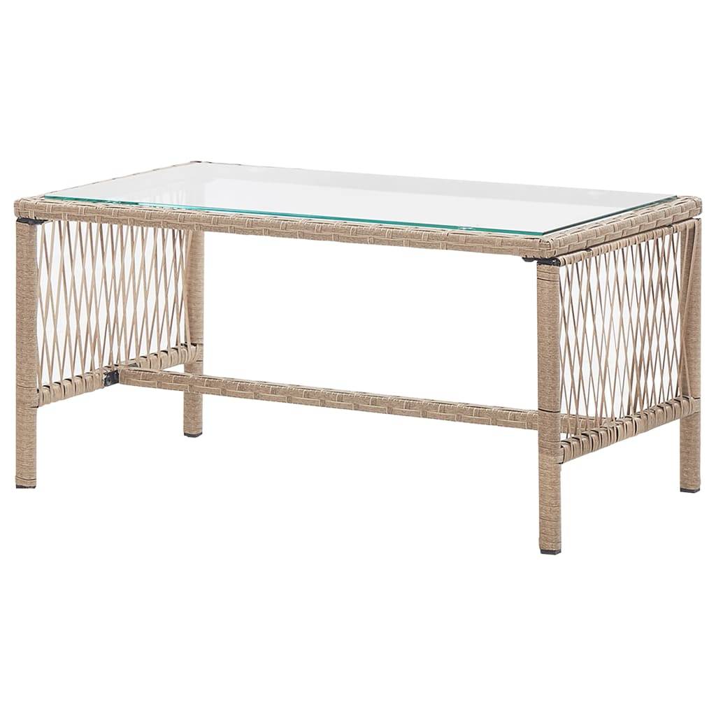 Helloshop26 - Salon de jardin meuble d'extérieur ensemble de mobilier 4 pièces avec coussins résine tressée beige - Imagen 6