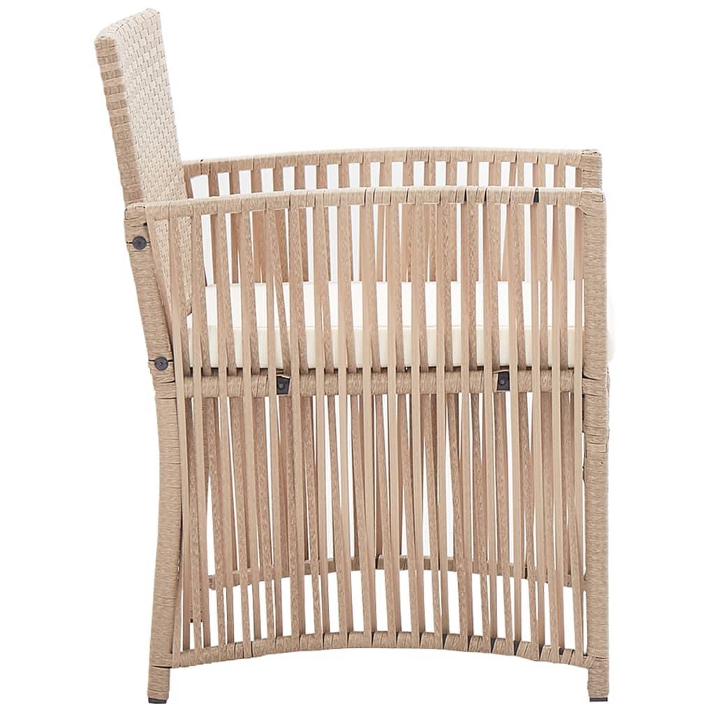 Helloshop26 - Salon de jardin meuble d'extérieur ensemble de mobilier 4 pièces avec coussins résine tressée beige - Imagen 9