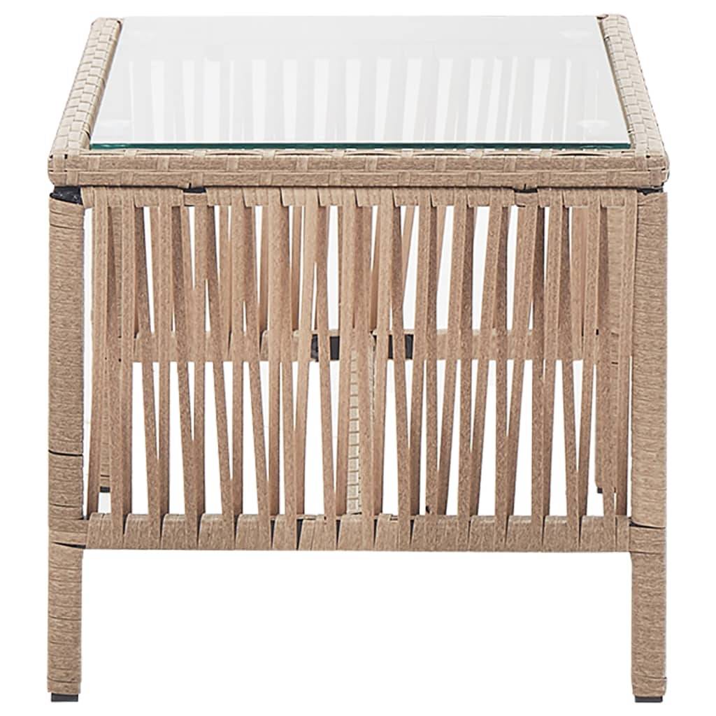Helloshop26 - Salon de jardin meuble d'extérieur ensemble de mobilier 4 pièces avec coussins résine tressée beige - Imagen 5
