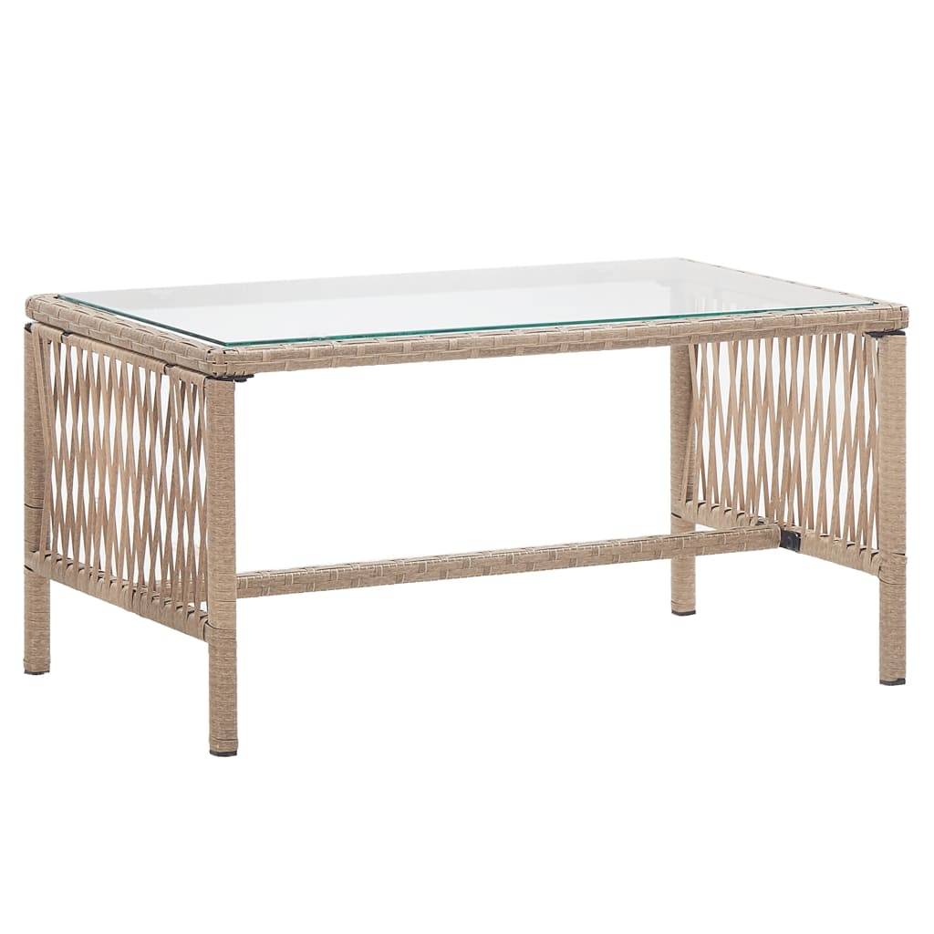 Helloshop26 - Salon de jardin meuble d'extérieur ensemble de mobilier 4 pièces avec coussins résine tressée beige - Imagen 3
