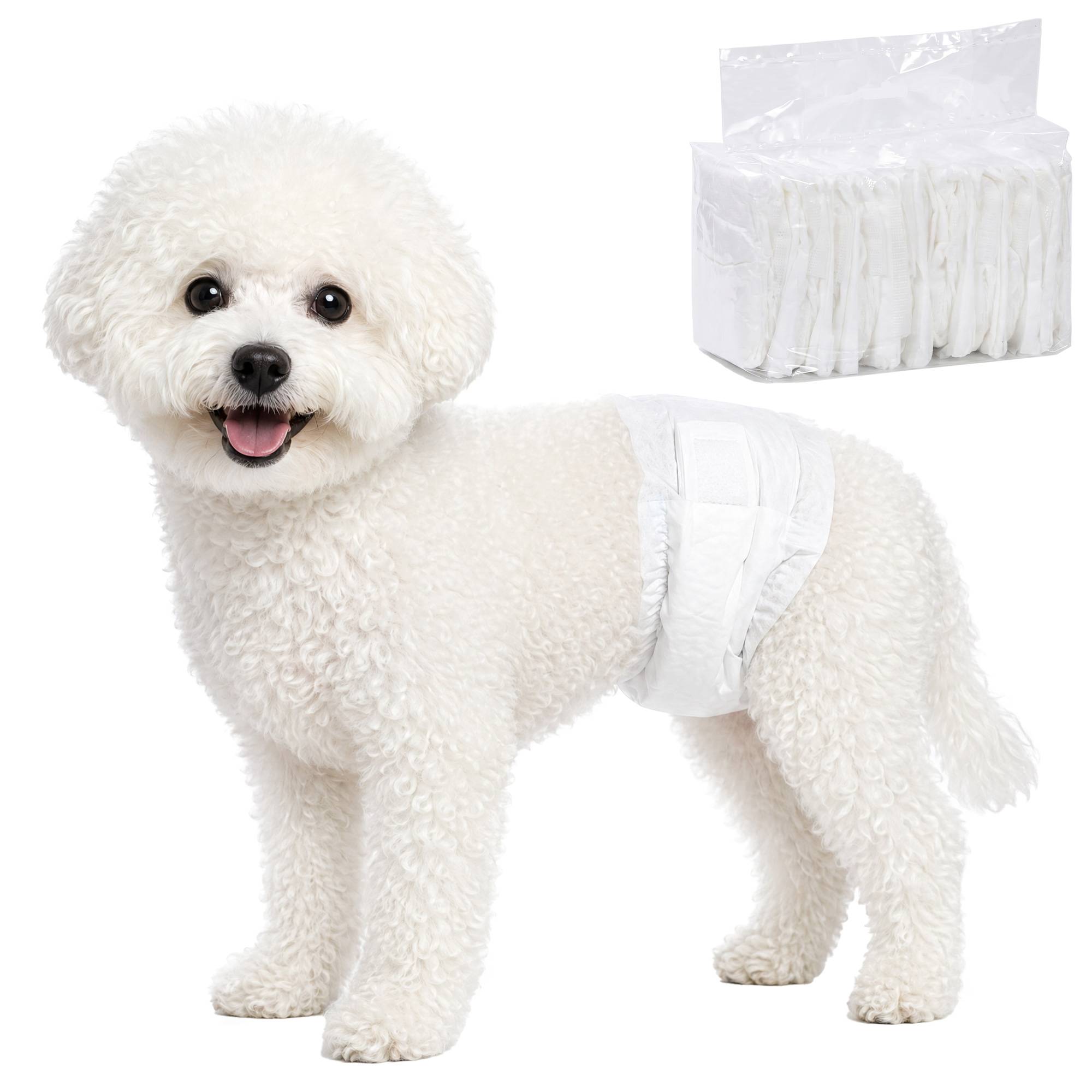 Sans Marque - Couches absorbantes pour chiens mâles, 48 pièces, 62 x 20 cm, blanches
