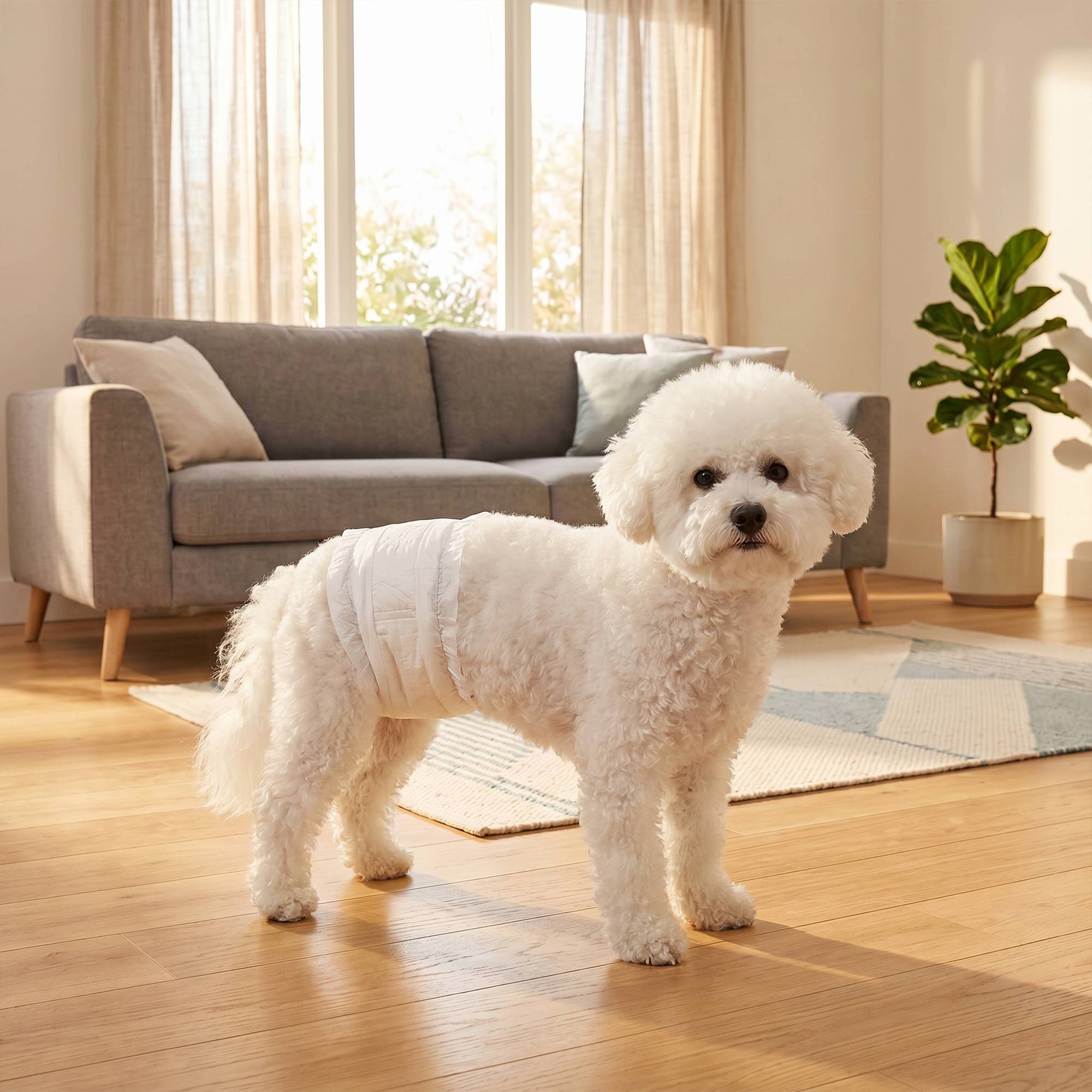 Sans Marque - Couches absorbantes pour chiens mâles, 48 pièces, 62 x 20 cm, blanches - Image 3