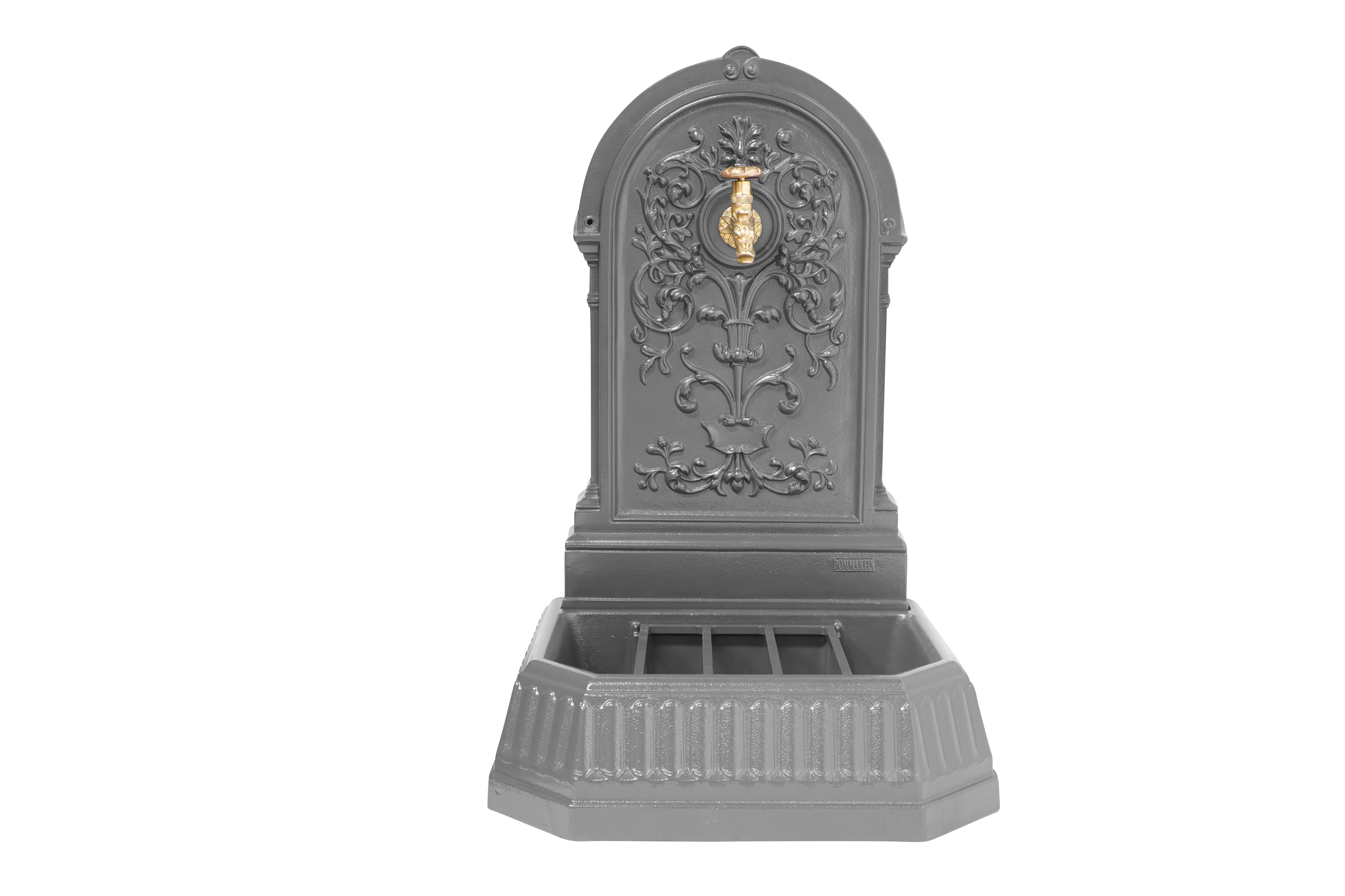 Fontaine florale Dommartin gris 4111 avec robinet colvert H.87 - Imagen 1