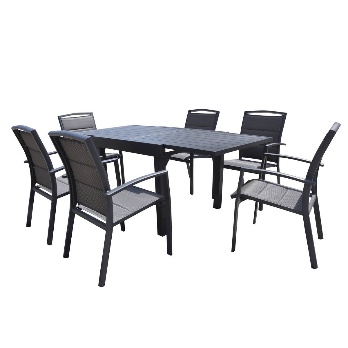 Wilsa Garden - Table Modulo 6/10 personnes structure et plateau en aluminium gris anthracite - Imagen 5