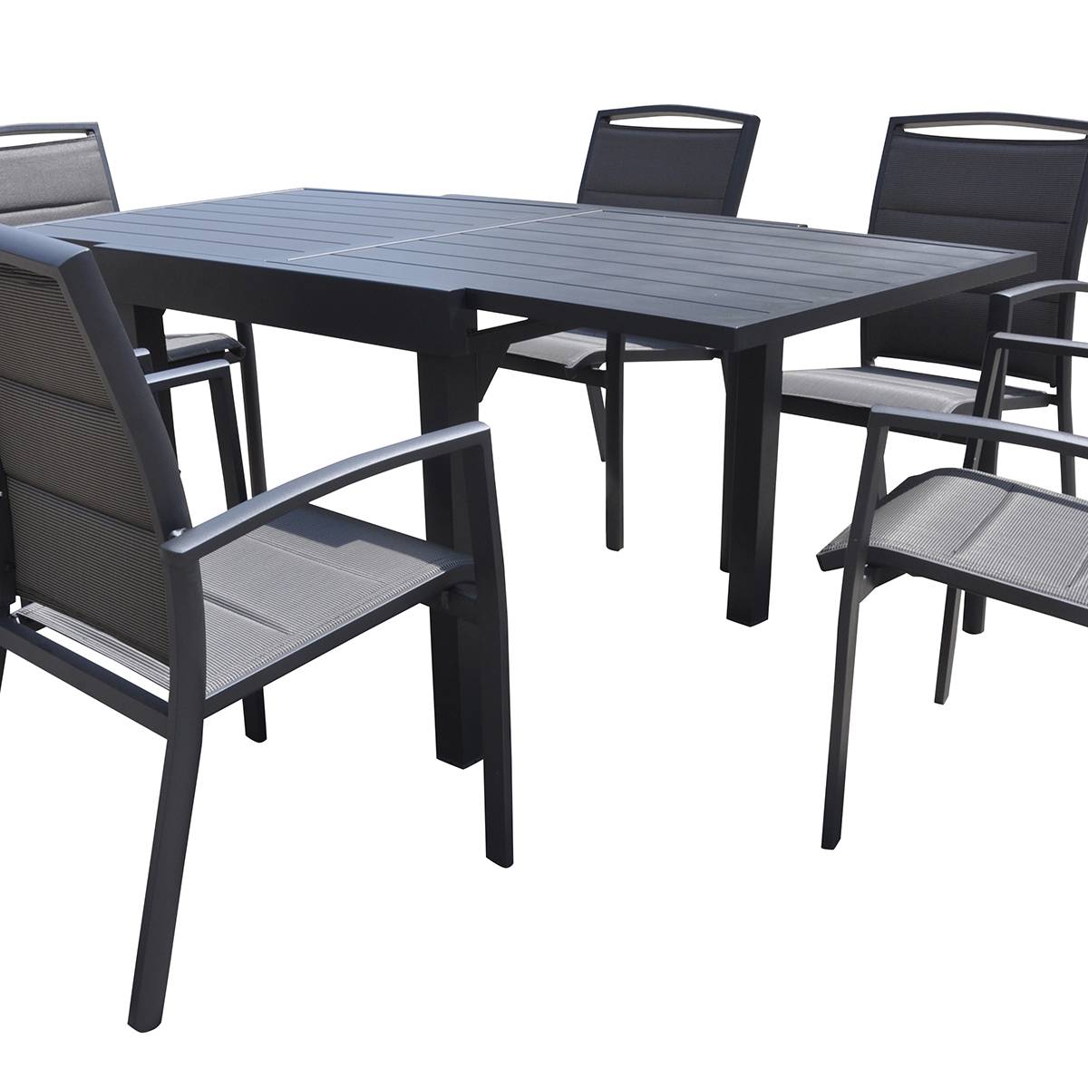 Wilsa Garden - Table Modulo 6/10 personnes structure et plateau en aluminium gris anthracite - Imagen 4