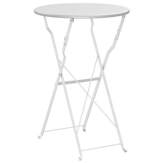 Table de jardin | Table bistrot Blanc Ø 50 x 71 cm Acier revêtu de poudre - Image 6