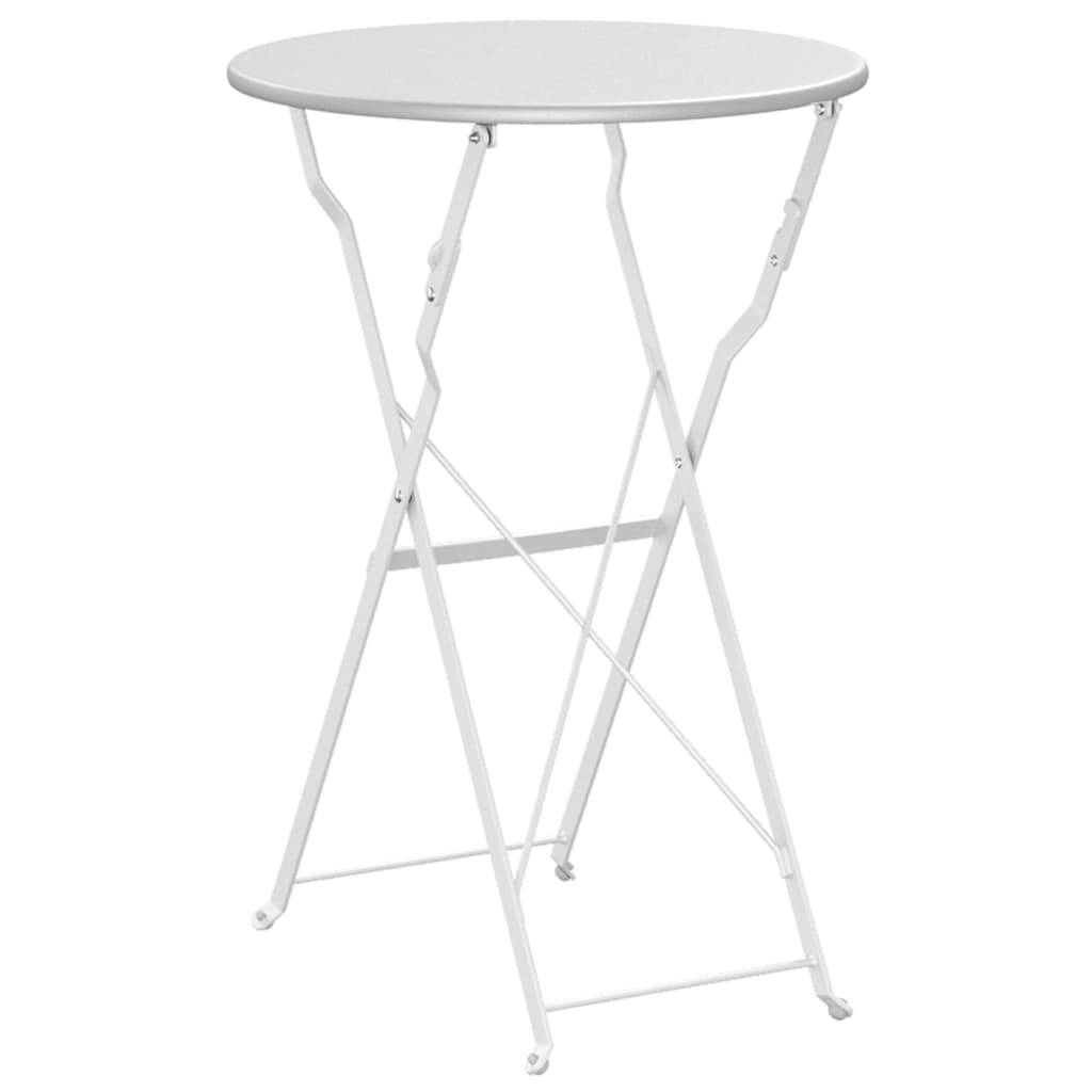 Table de jardin | Table bistrot Blanc Ø 50 x 71 cm Acier revêtu de poudre - Image 6