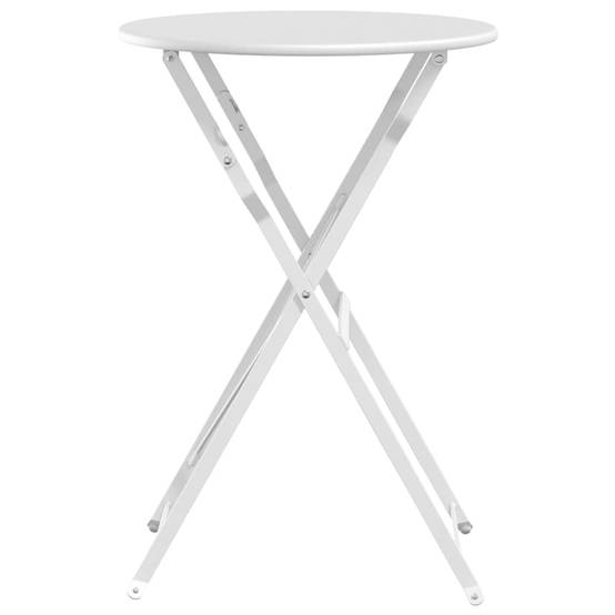 Table de jardin | Table bistrot Blanc Ø 50 x 71 cm Acier revêtu de poudre - Image 5