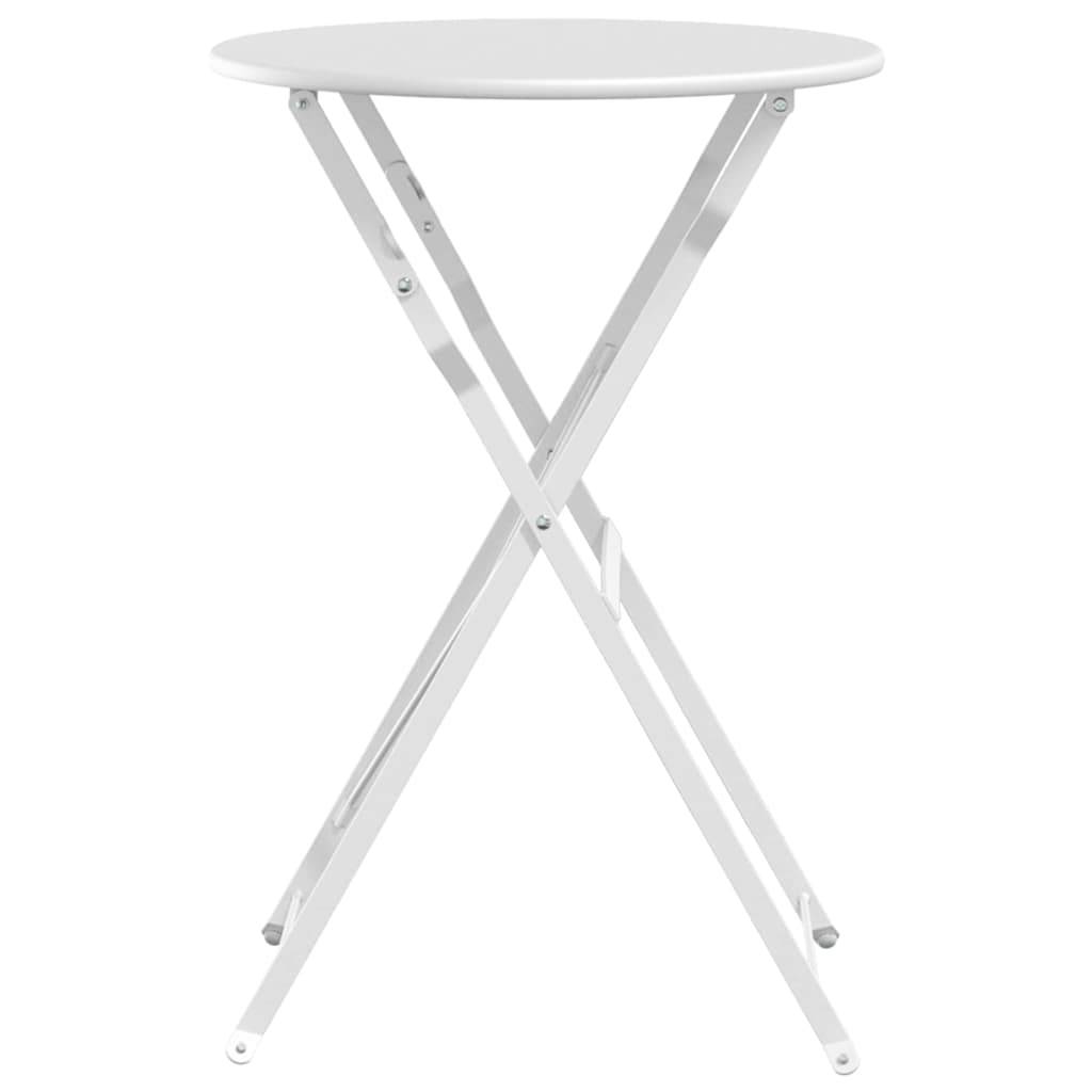 Table de jardin | Table bistrot Blanc Ø 50 x 71 cm Acier revêtu de poudre - Image 5