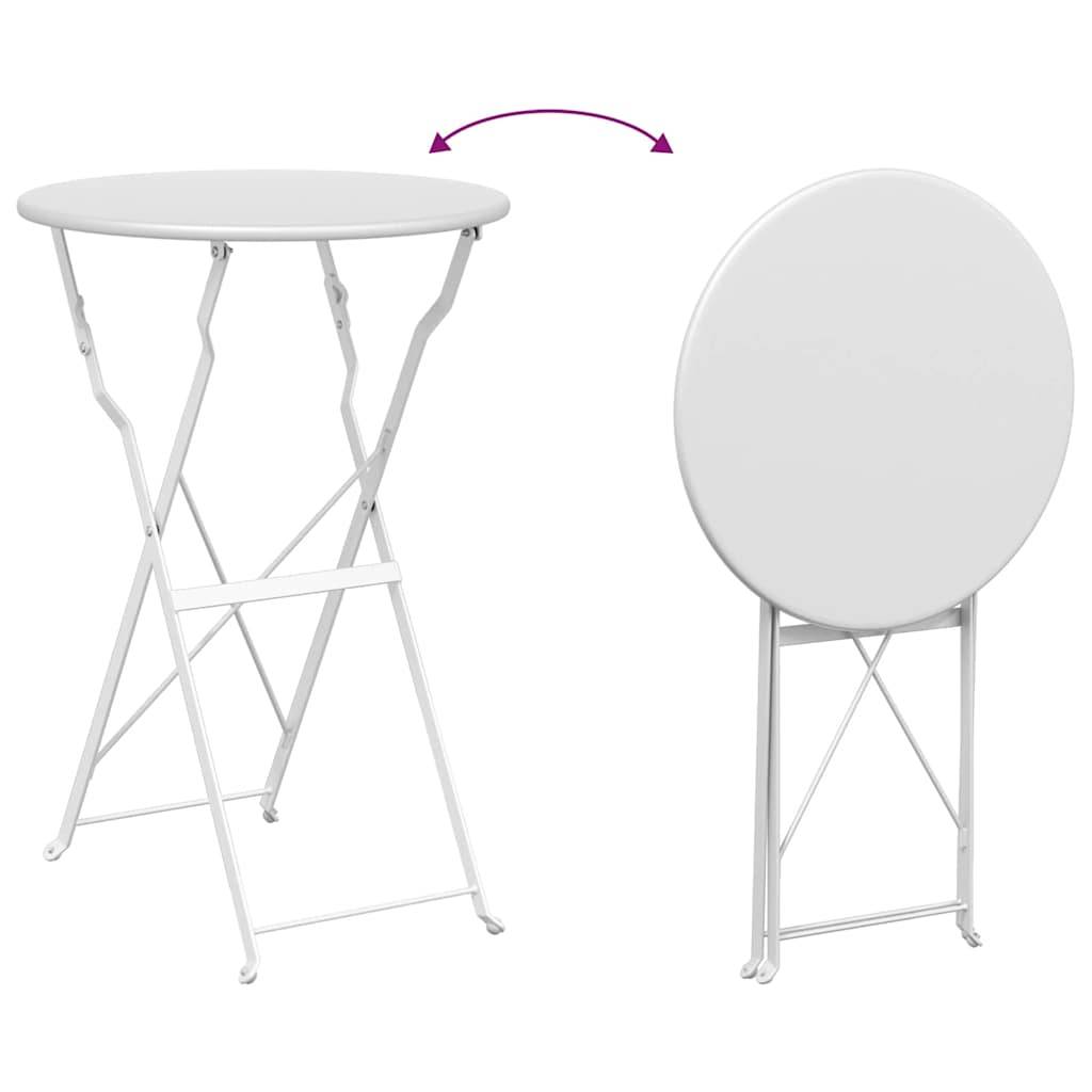 Table de jardin | Table bistrot Blanc Ø 50 x 71 cm Acier revêtu de poudre - Image 9