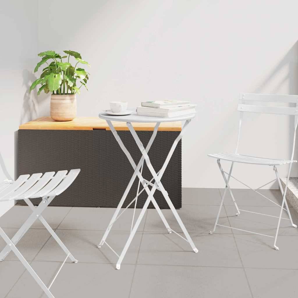 Table de jardin | Table bistrot Blanc Ø 50 x 71 cm Acier revêtu de poudre - Image 2