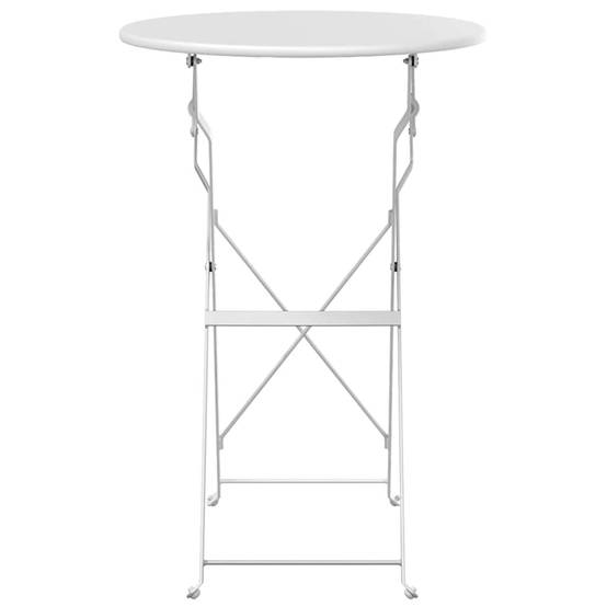 Table de jardin | Table bistrot Blanc Ø 50 x 71 cm Acier revêtu de poudre - Image 4