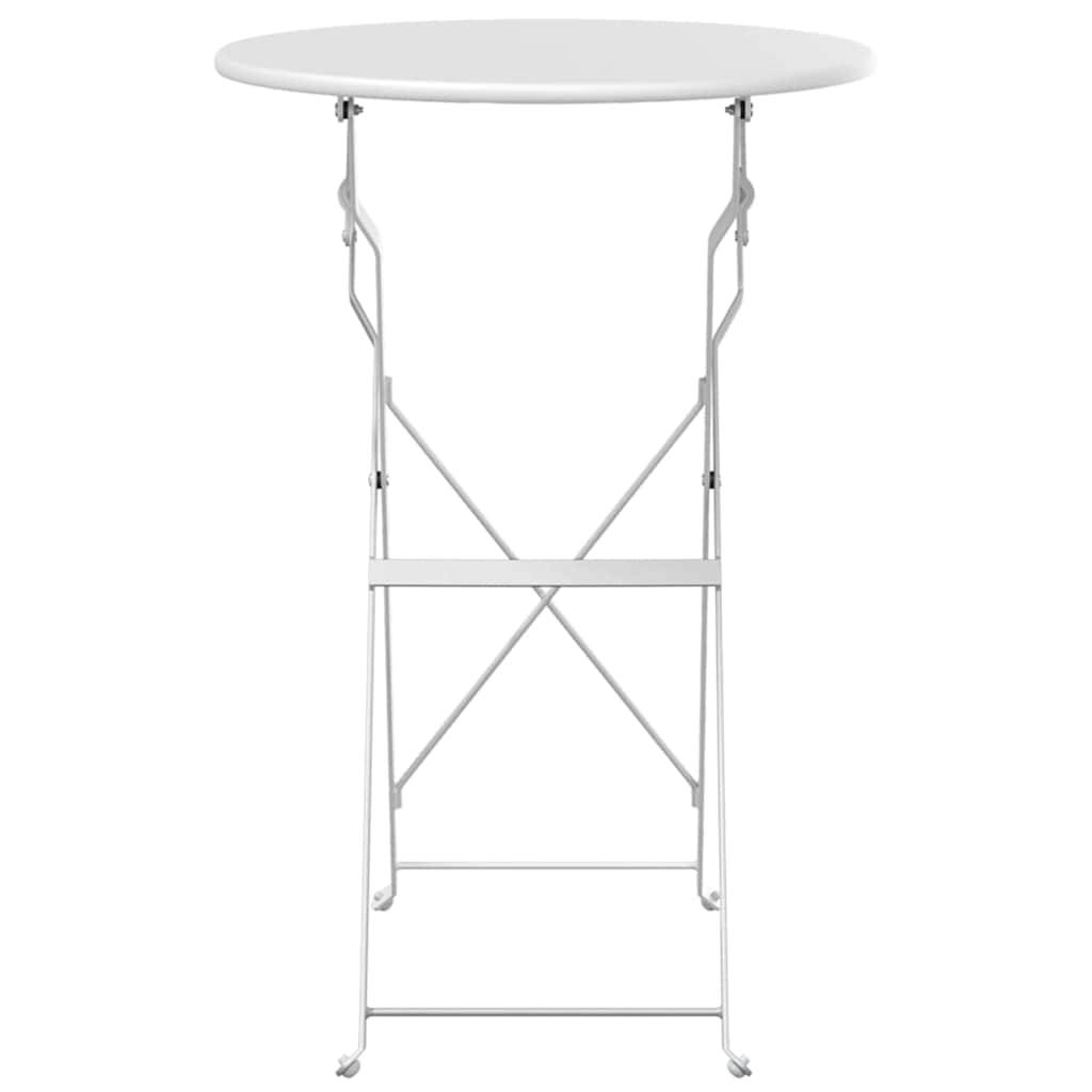 Table de jardin | Table bistrot Blanc Ø 50 x 71 cm Acier revêtu de poudre - Image 4