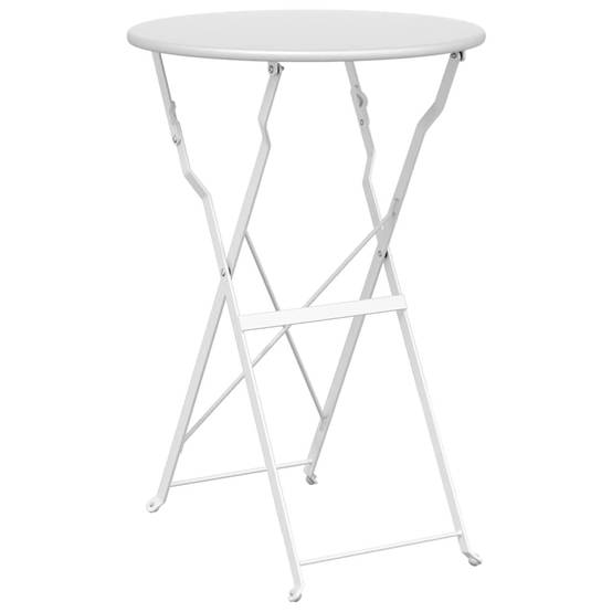 Table de jardin | Table bistrot Blanc Ø 50 x 71 cm Acier revêtu de poudre - Image 1