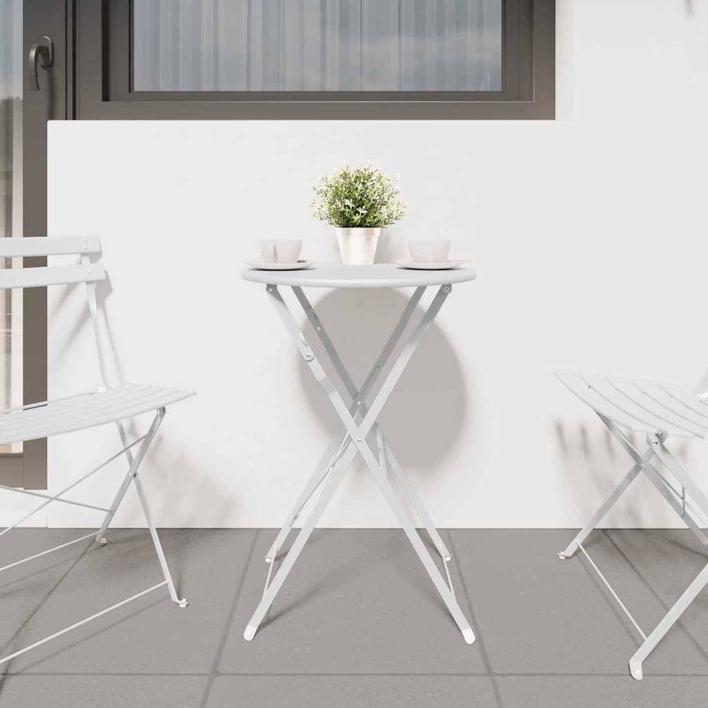 Table de jardin | Table bistrot Blanc Ø 50 x 71 cm Acier revêtu de poudre - Image 3