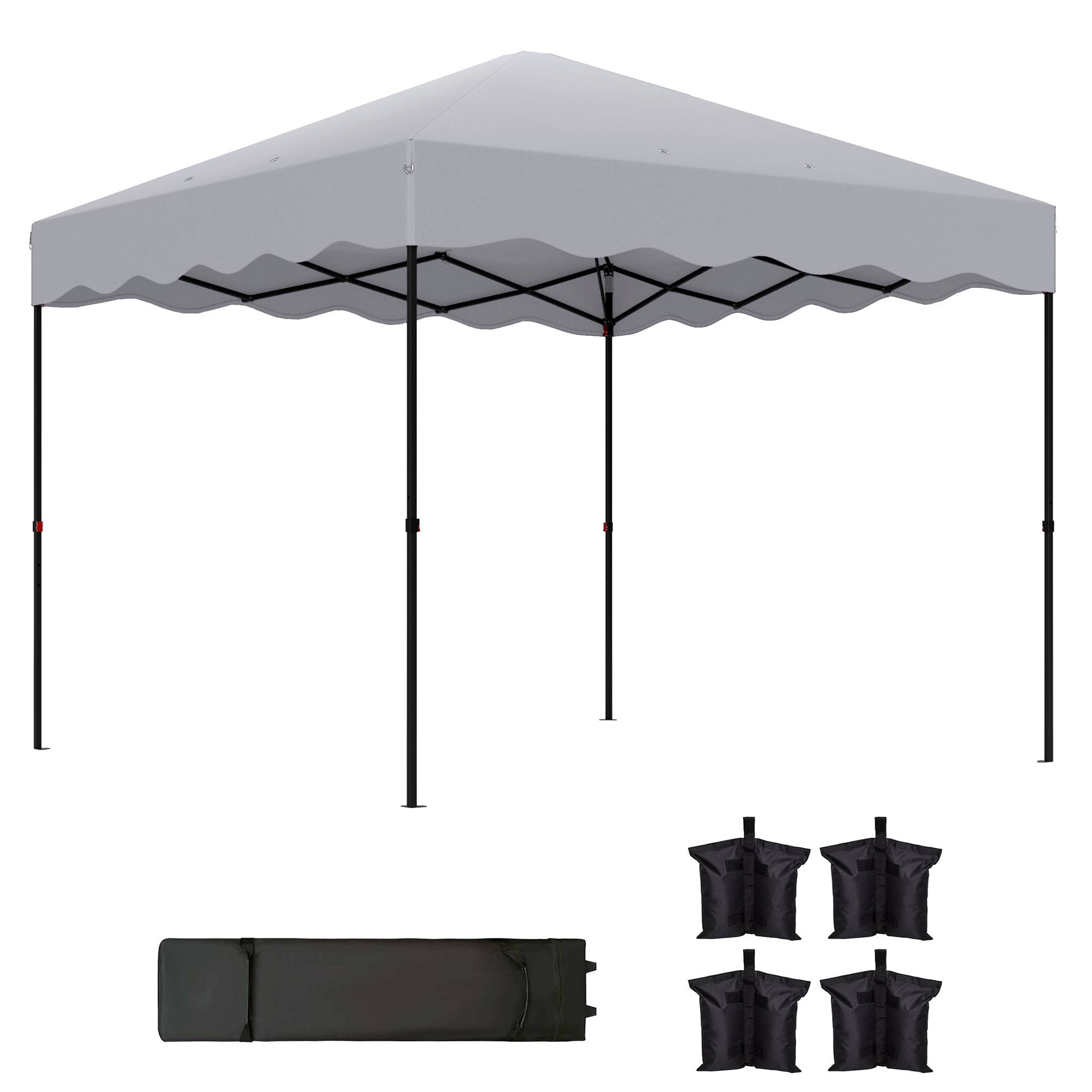 Tonnelle pliante pop-up polyester jardin réception anti-UV imperméable 3x3m gris clair - ComfortXL Outdoor Living - Image 1